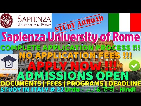 SAPIENZA UNIVERSITY OF ROME | APPLICATION PROCEDURE | NO APPLICATION FEES | PROGRAM | DOCUMENTS