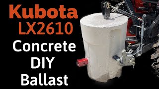 Concrete Tractor Ballast Kubota LX2610 Compact Tractor 3 point Category 1 with Hitch Receiver DIY