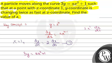 A particle moves along the curve \\(3 y=a x^3+1\\) such that at a point with \\(x\\)-coordinate ....