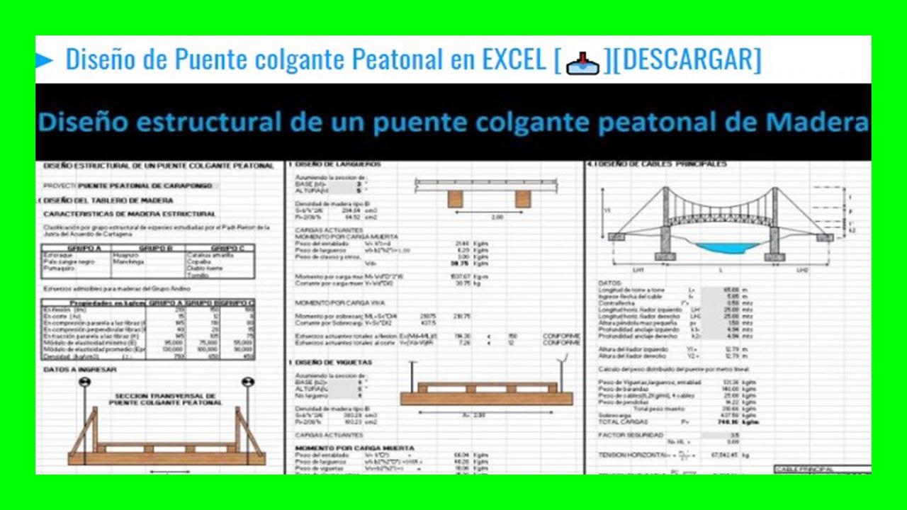 🥇 Diseño de puente peatonal en excel - YouTube