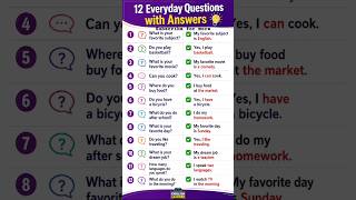 12 Everyday English Questions & Answers | Improve Your Spoken English Fast