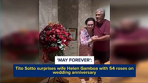 ‘May forever’: Tito Sotto surprises wife Helen Gamboa with 54 roses on wedding anniversary