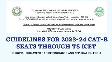 TS ICET CATEGORY B SEATS GUIDELINES // DOCUMENTS TO BE PRODUCED  IN ORIGINAL