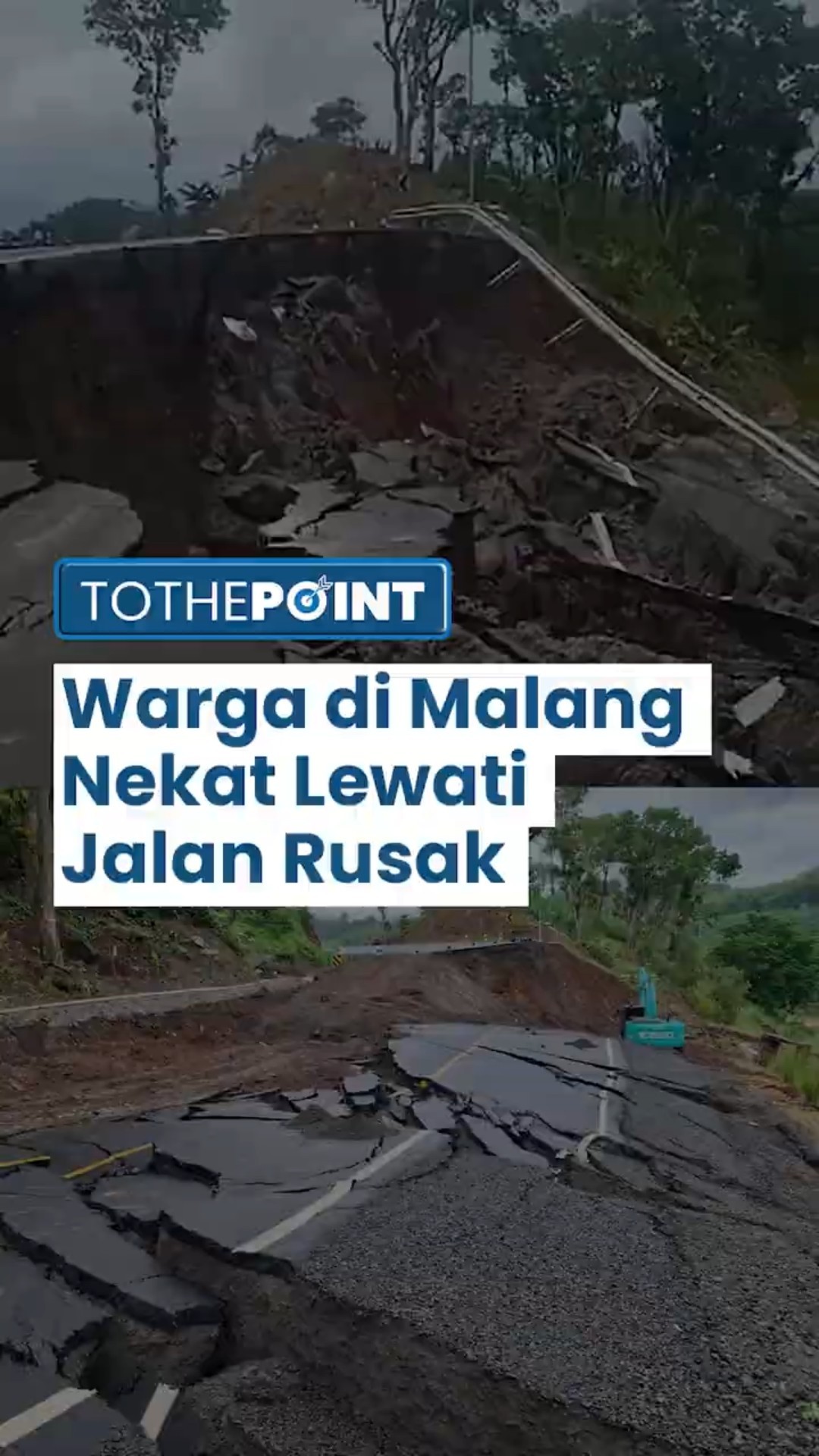 Nekat Lewati Jalan Ambles di Jalur Lintas Selatan Desa Sumberoto, Warga Ucap Tak Ada Akses Lain
