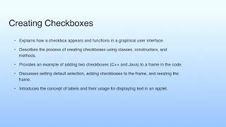 Creating Checkboxes | Lecture 39: AWT Programming—I