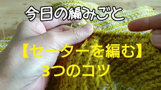 棒針編み【セーターを編む】３つのコツ。具体的に編みながら解説１８分。あみものセラピー＃97