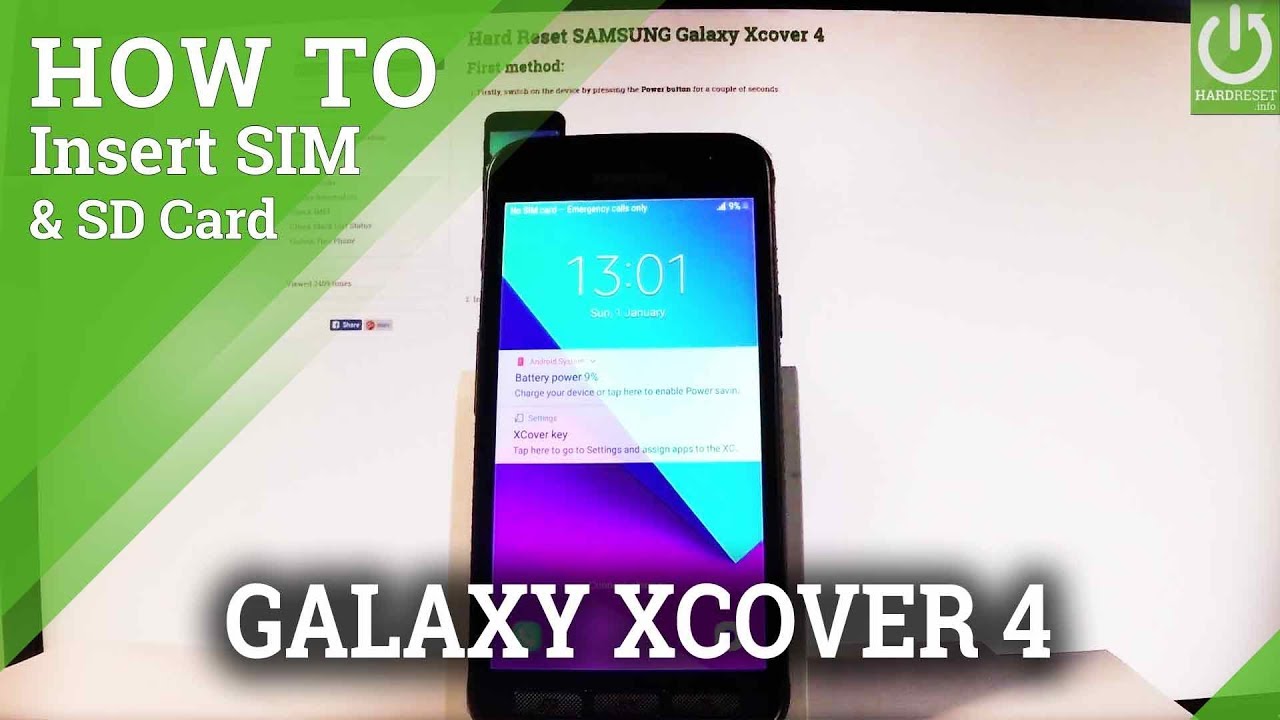 New Update  SAMSUNG Galaxy Xcover 4 INSERT SIM and SD Card / SIM \u0026 SD Slot