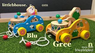 [Little B House] Educational Wooden Frog or Bear Hitting Drum Walker Developmental Toy - BT172