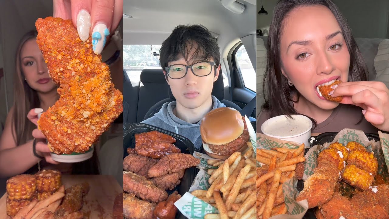TikTok Wingstop Compilation Mukbang | Part 1 | 🍗 who's your fav?