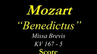 Mozart KV167 - 5 Benedictus - Trinitatis Mass in C major - Score