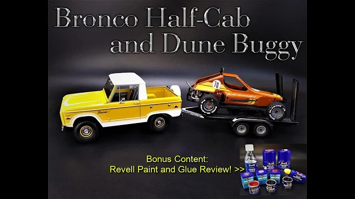 Ford Bronco Half Cab w/ Dune Buggy Trailer 1/25 Sc...