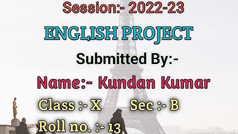 English Project Class X ICSE