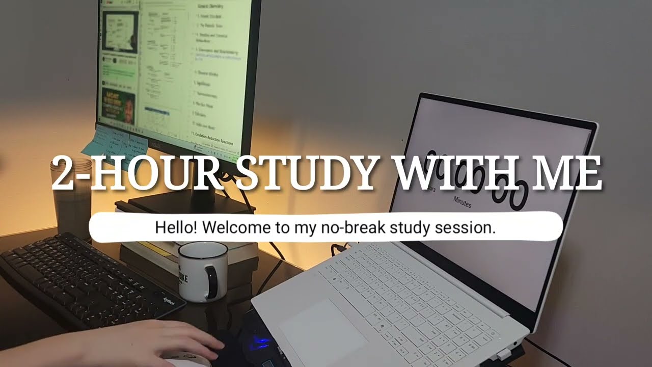 Day 1 | 안 하면 망함 | 2 Hour Study With Me | No break | Crackling Fire ASMR | 2시간 스터디윗미