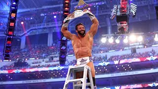 Zack Ryder celebrates with his dad after winning Intercontinental Championship at WrestleMania 32