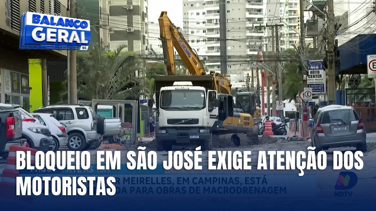 Rua Victor Meirelles é interditada para obras de macrodrenagem em São José