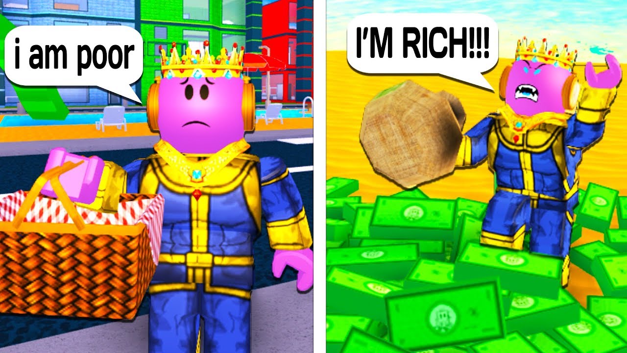 Thanos Poor To Rich A Sad Roblox Story Youtube - waving guest roblox