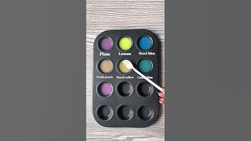 Making 9 different colours with 3 primary colours 🩷+💛+💙#satisfying #asmr #colormixing