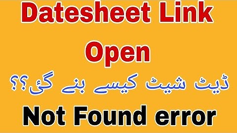 Vu Datesheet link open 2023 / datesheet error / midterm datesheet 2023