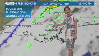 New Orleans Weather: A few showers Tuesday, much cooler Wednesday