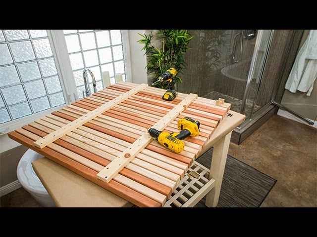 How To Ken Wingard S Diy Wooden Slat Floor Hallmark Channel Diy Wooden Slat Floor