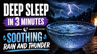 Tiny Rain Drops in a Bowl 🌧️ + Gentle Thunderstorm | ASMR for Deep Sleep