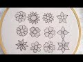 12 Different Hand Embroidery Flowers ll Hand Embroidery Beautiful Flowers Tutorial For Beginners