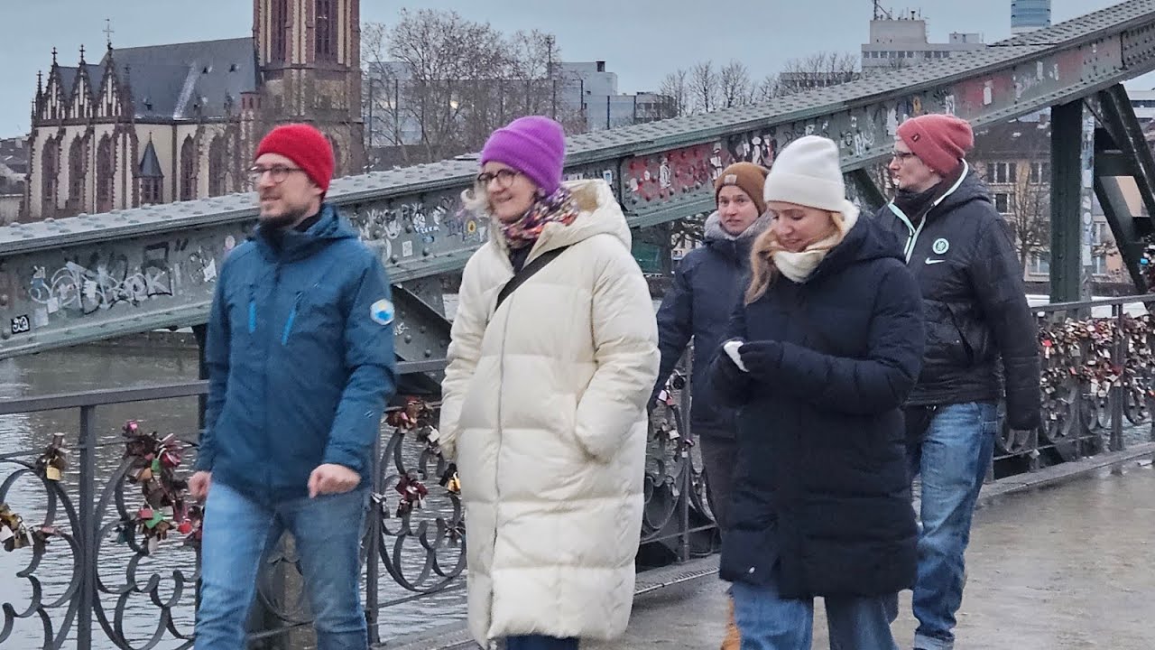 FRANKFURT/GERMANY/Walking tour from Liebfrauenberg to Eiserner Steg/January 2026