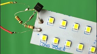 Automatic on off LED light without relay with 1 transistor