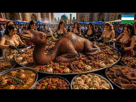 MOST SHOCKING UZBEKISTAN STREET FOODS 2026: Giant Kazan Feasts - 4K Travel Food Documentary