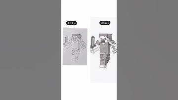 I draw Minecraft Steve drawing Fake to Real #shorts