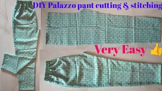 Comfortable Very Easy Palazzo cutting and stitching || Palazzo Cutting And Stitching || Pant Cutting