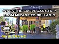 Explore the Las Vegas Strip - walking tour from Mirage to Bellagio (4k video)