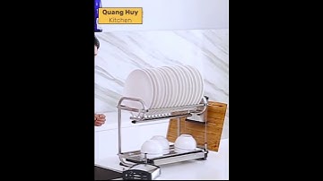 Kệ úp chén inox để bàn 2 tầng có khay hứng nước U-60A