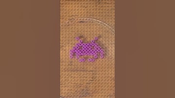 👾 DIY Retro Fuse Bead Easy Craft Ideas Tutorial - Purple Space Invader! #spaceinvaders #alien #art