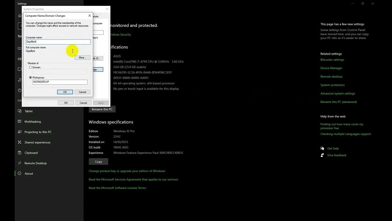How to rename pc in windows 10 youtube