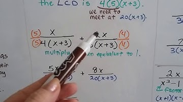 Algebra I #10.5d, Add Rational expressions using LCM for UNLIKE denominators