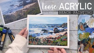 Acrylic Beach Landscape | Loose Seascape Painting