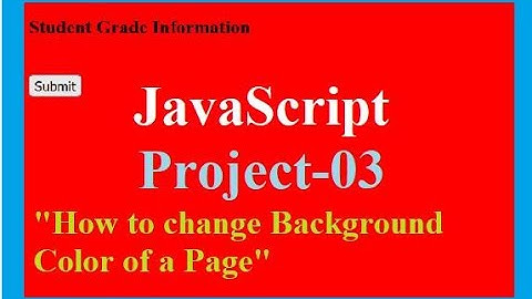 How to change Background Color for the Page|JavaScript project-03| Beginners Project