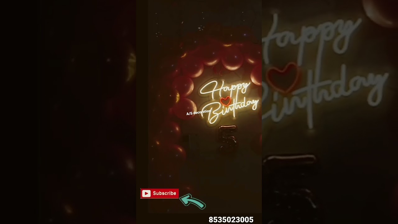 BALLOON DECORATION NEON LIGHT BIRTHDAY DECORATION IDEAS