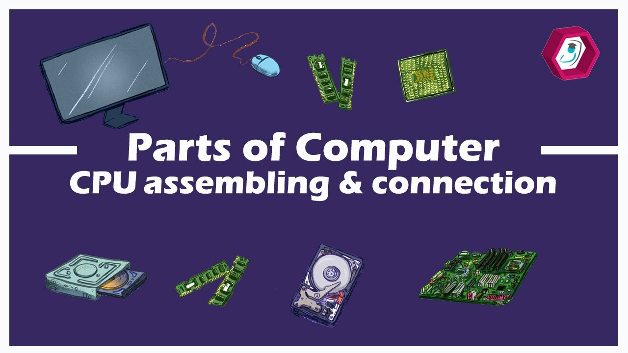 Parts of Computer | CPU assembling and connection - YouTube