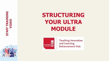 Structuring your Blackboard Ultra module