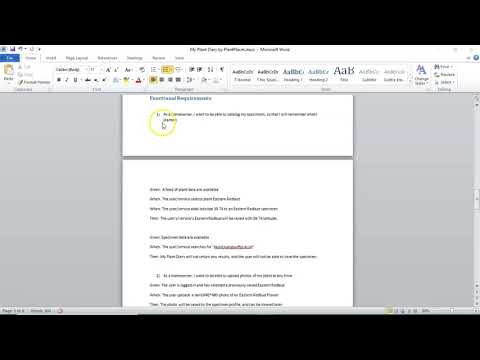 Requirements Document As a User Given When Then  for MyPlantDiary Project