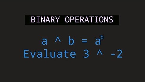 Binary Operations
