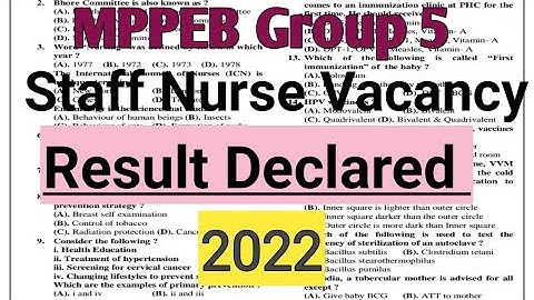 MPPEB Group 5 Staff Nurse 2022 Result Declared #mppeb_group_5