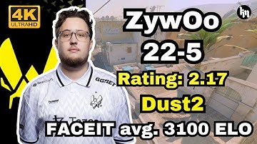 ZywOo (22-5) 5-stack FACEIT (Dust2) | avg. 3100 ELO | May 1, 2025 #cs2 #pov