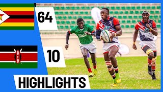 ZIMBABWE vs KENYA WORLD RUGBY U20 TROPHY MATCH HIGHLIGHTS