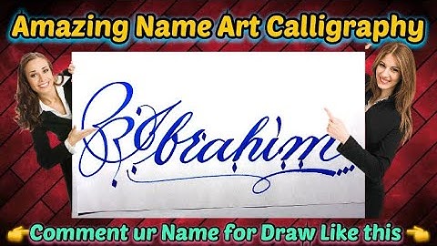 Ibrahim Name Signature Calligraphy Status | How to Draw, Cursive Calligraphy with Cut Marker