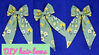 DIY hair bows / how to make fabric bows / bow hair clip / DIY hair accessories