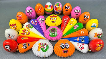 Satisfying ASMR 🌈 Finding Numberblocks, Cocomelon, Pinkfong in Rainbow EGGS with SLIME Coloring