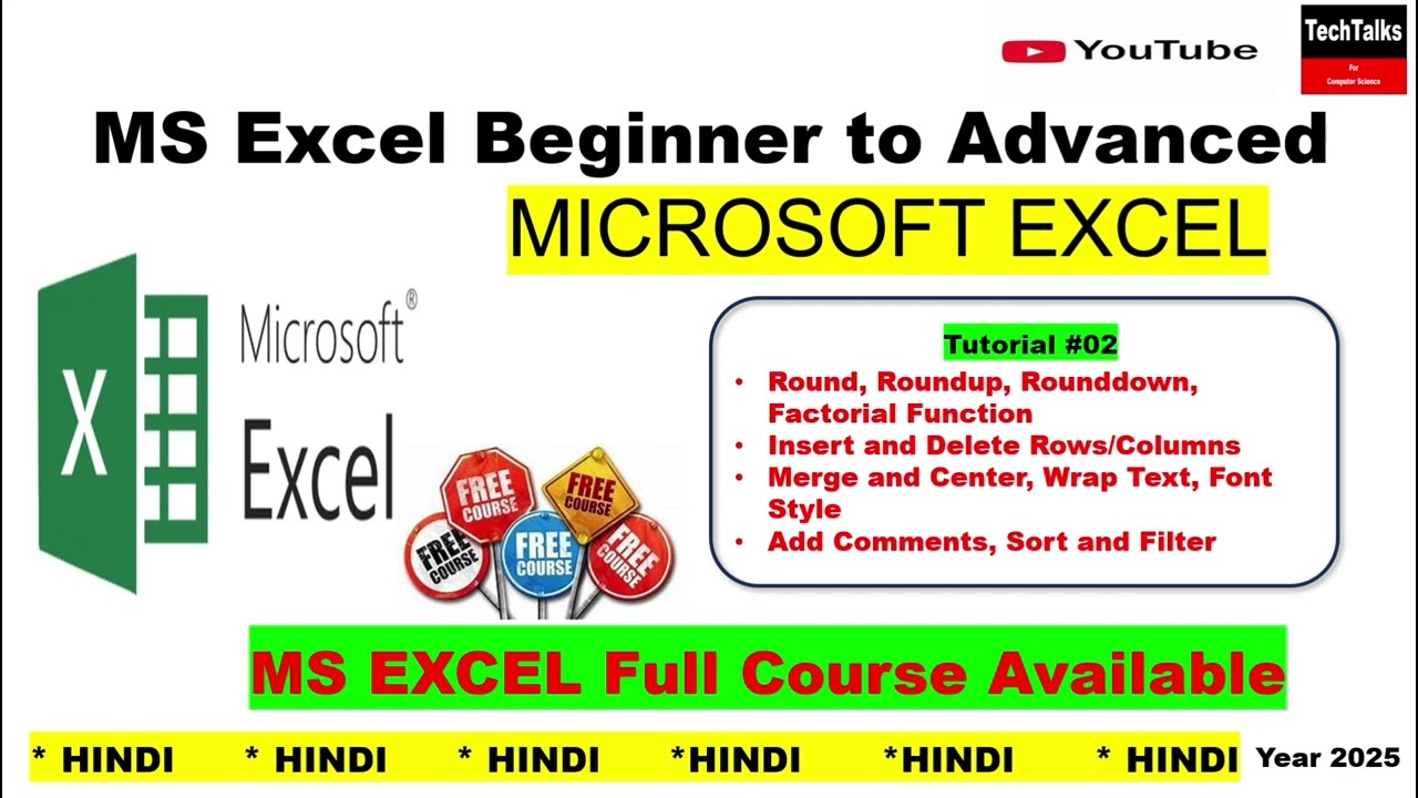 #2 Microsoft Excel Tutorial for Beginners - FREE Online Excel Course | Excel Tutorial